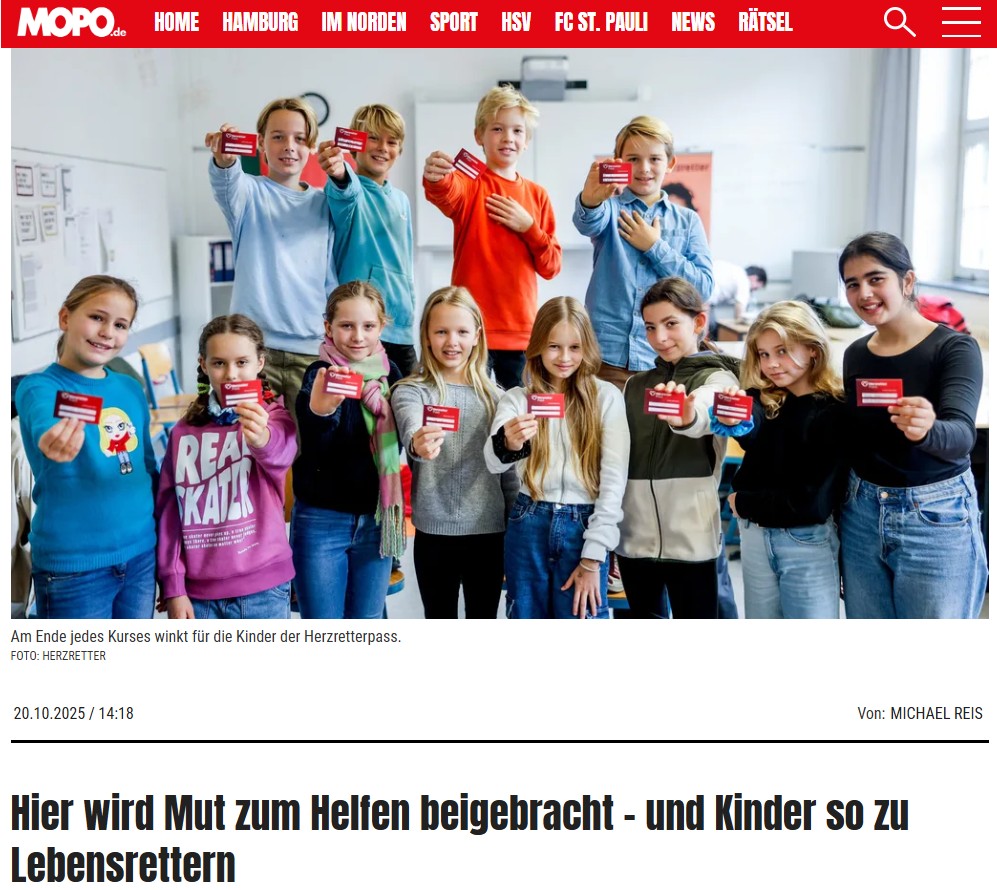 Digitaler Zeitungsausschnitt der MOPO zum Wettbewerb